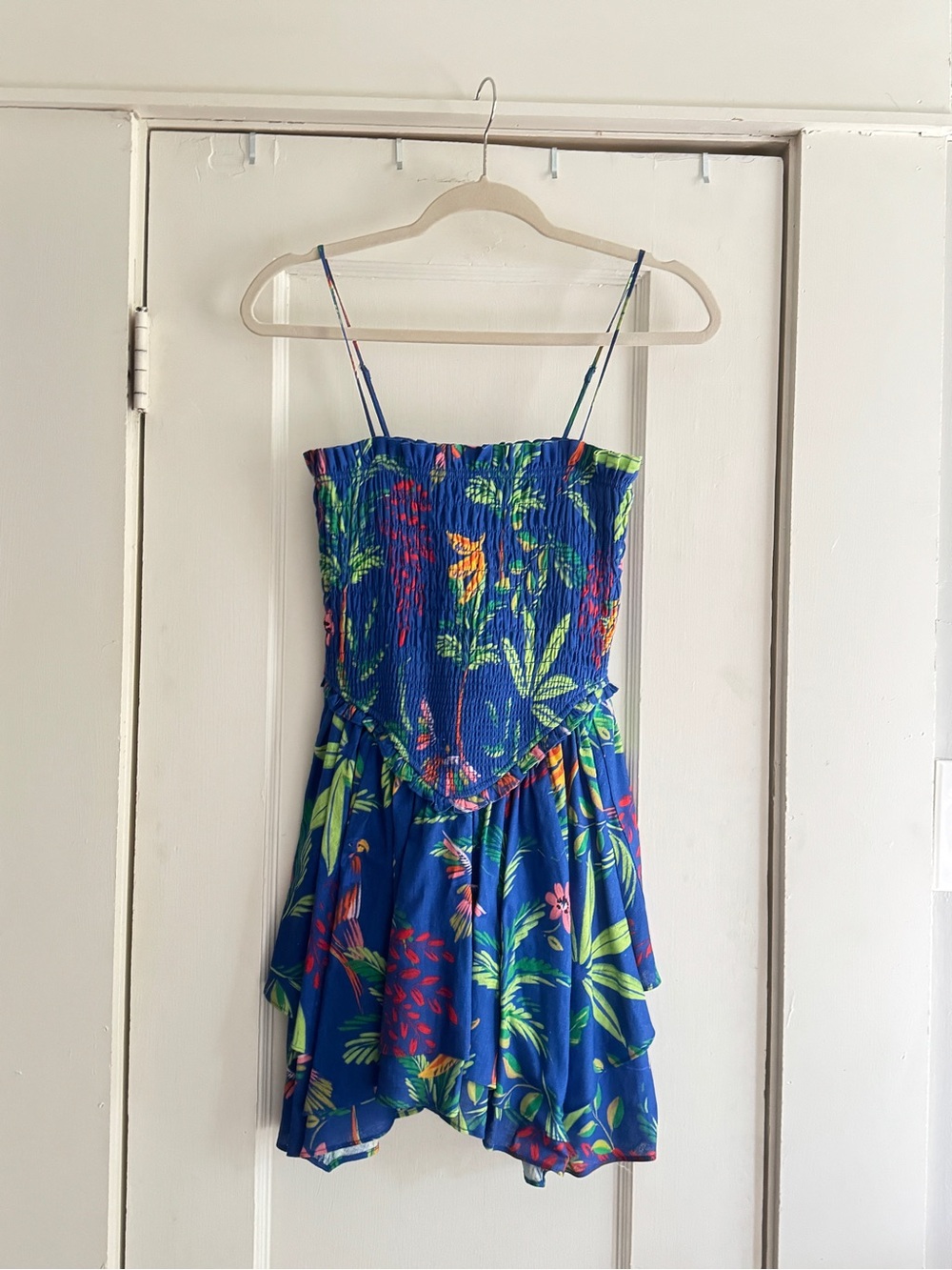 NWOT Chelsea and Violet XS Blue Tropical Dress
